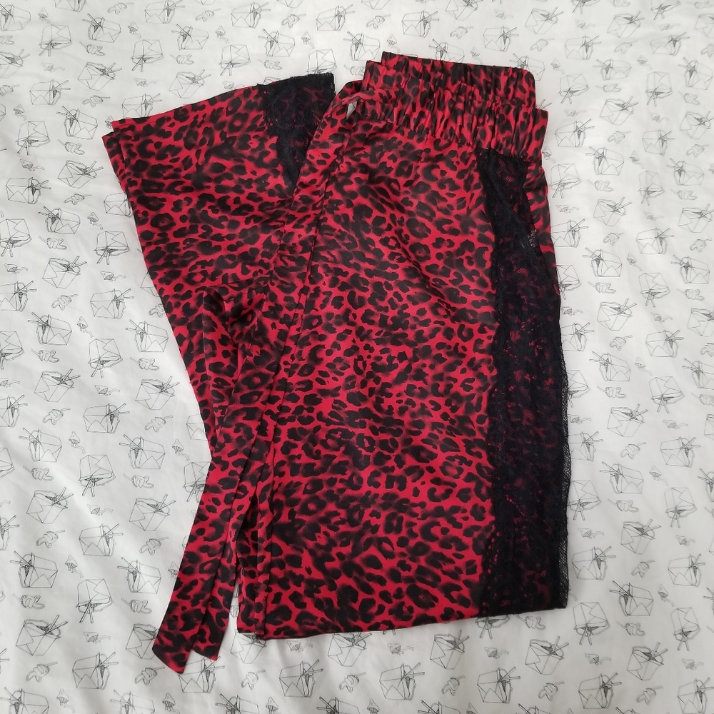 Red Leopard Silky Pyjama Pants